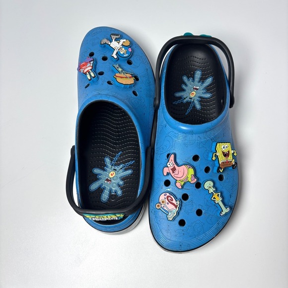 Crocs SpongeBob SquarePants & friends Mens 11 off Court Clogs Blue jibbitz